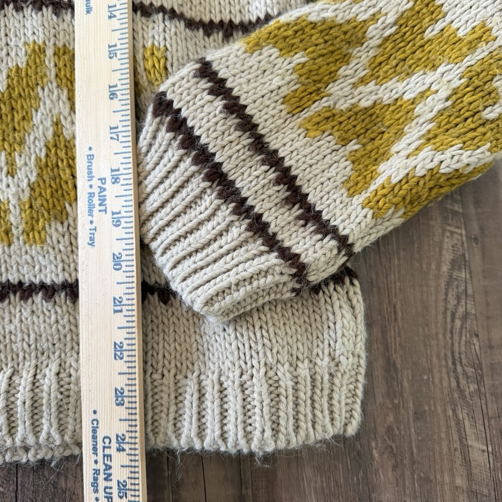 The Great. Sweater 3/L The Folk Pullover Earth Tan Yellow Wool Alpaca Fair Isle - Picture 7 of 10